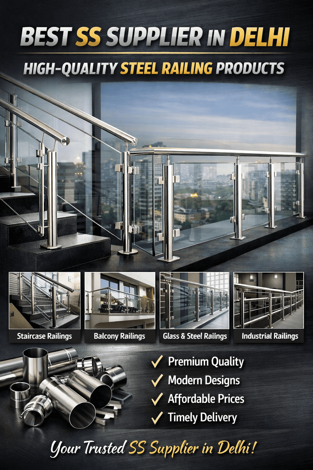 Read more about the article Best SS Supplier in Delhi for High-Quality Steel Railing Products and best steel railing design